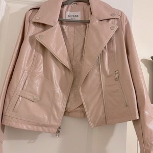 Guess Faux Leather Pink jacket NWT SZ L